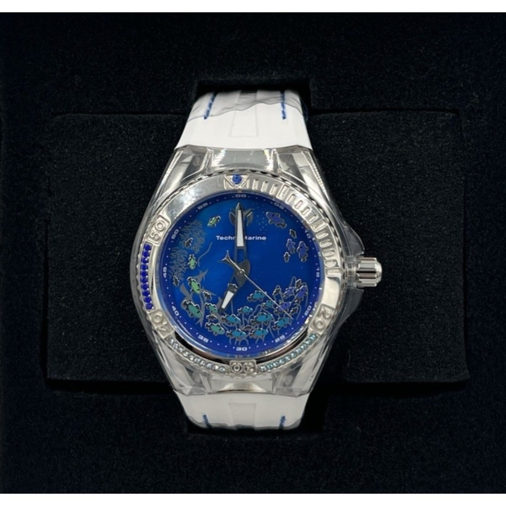 TechnoMarine Cruise Dream Unisex Watch  40mm Blue Face/White Strap - TM125007